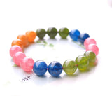 Natural Colored Quartz Stone Crystal Bead Bracelet for Women