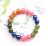 Natural Colored Quartz Stone Crystal Bead Bracelet for Women