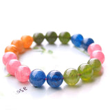 Natural Colored Quartz Stone Crystal Bead Bracelet for Women