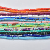 Synthetic Stone Square Tube Beads 28pcs