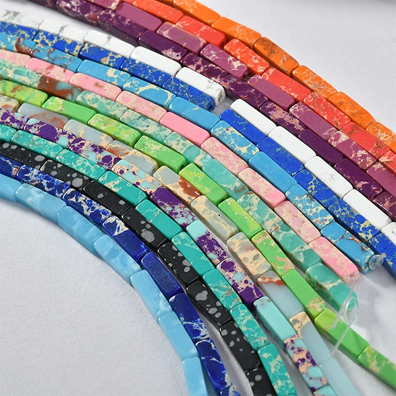 Synthetic Stone Square Tube Beads 28pcs