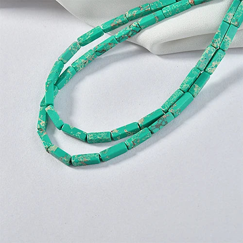 Synthetic Stone Square Tube Beads 28pcs