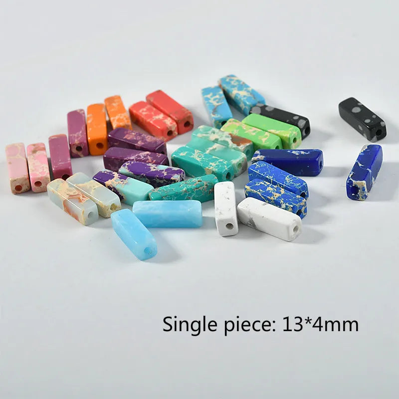 Synthetic Stone Square Tube Beads 28pcs