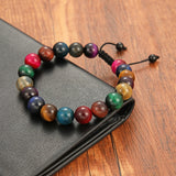 Tiger's Eye Stone Bracelet 10mm Beads Green Rose Red Yellow Unisex