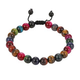 Tiger's Eye Stone Bracelet 10mm Beads Green Rose Red Yellow Unisex