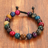 Tiger's Eye Stone Bracelet 10mm Beads Green Rose Red Yellow Unisex