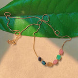 Natural Tourmaline Pendant 18K Necklace Gemstone Charms Tibetan Crystal Beads