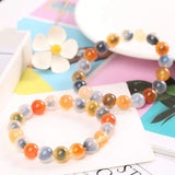 Colorful Agate Round Beads Bracelet 8mm 10mm Crystal AAAAA