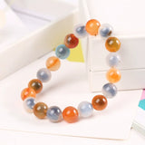 Colorful Agate Round Beads Bracelet 8mm 10mm Crystal AAAAA
