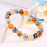 Colorful Agate Round Beads Bracelet 8mm 10mm Crystal AAAAA