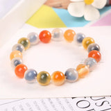 Colorful Agate Round Beads Bracelet 8mm 10mm Crystal AAAAA