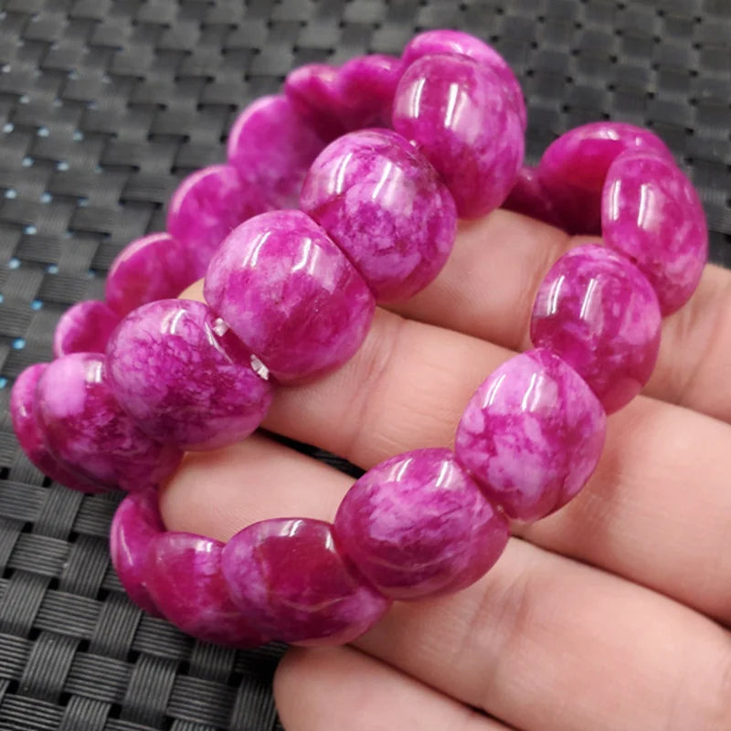 Colorful Agate Hand-carved Jade Bracelet for Men and Women