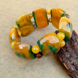 Colorful Agate Hand-carved Jade Bracelet for Men and Women
