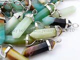 Colorful Amazonite Hexagonal Pointed Pendant Beads Necklace Earrings