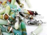 Colorful Amazonite Hexagonal Pointed Pendant Beads Necklace Earrings