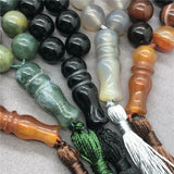 Natural Gray Agate Beads Diy Muslim Rosary
