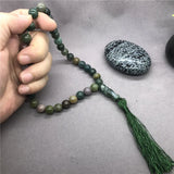 Natural Gray Agate Beads Diy Muslim Rosary