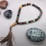 Natural Gray Agate Beads Diy Muslim Rosary