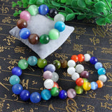 Colorful Cat's Eye Stone Bracelet Men Women Jewelry Beads Bangles