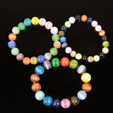 Colorful Cat's Eye Stone Bracelet Men Women Jewelry Beads Bangles
