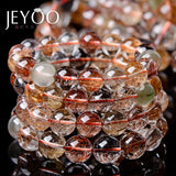 Colorful Copper Rutilated Quartz Bracelet - Wealthy Round Beads Jewelry