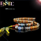 Colorful Crystal 108 Buddha Beads Bracelet Loop Winding Necklace