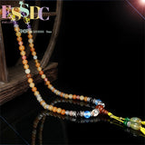 Colorful Crystal 108 Buddha Beads Bracelet Loop Winding Necklace