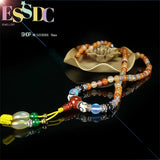 Colorful Crystal 108 Buddha Beads Bracelet Loop Winding Necklace