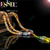 Colorful Crystal 108 Buddha Beads Bracelet Loop Winding Necklace