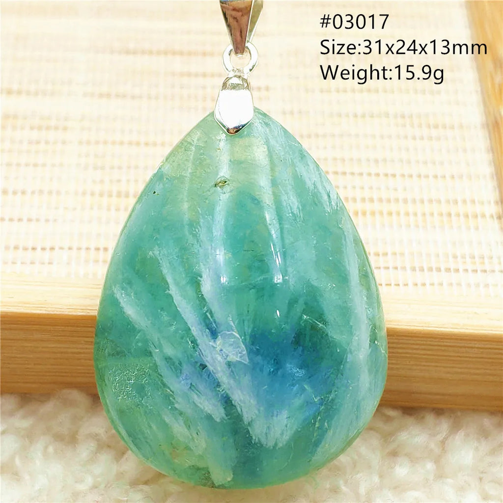 Colorful Fluorite Feather Quartz Pendant Necklace AAAAA