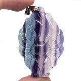 Fluorite Necklace Pendant Fox Crafted Jewelry Men Women Gift Crystal Beads
