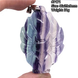 Fluorite Necklace Pendant Fox Crafted Jewelry Men Women Gift Crystal Beads