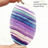 Colorful Fluorite Quartz Bead Pendant Necklace Water Drop Round Rainbow Purple
