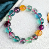 Colorful Fluorite Quartz Beads Bracelet Wealthy 10mm 8mm Fluorite Bracelet
