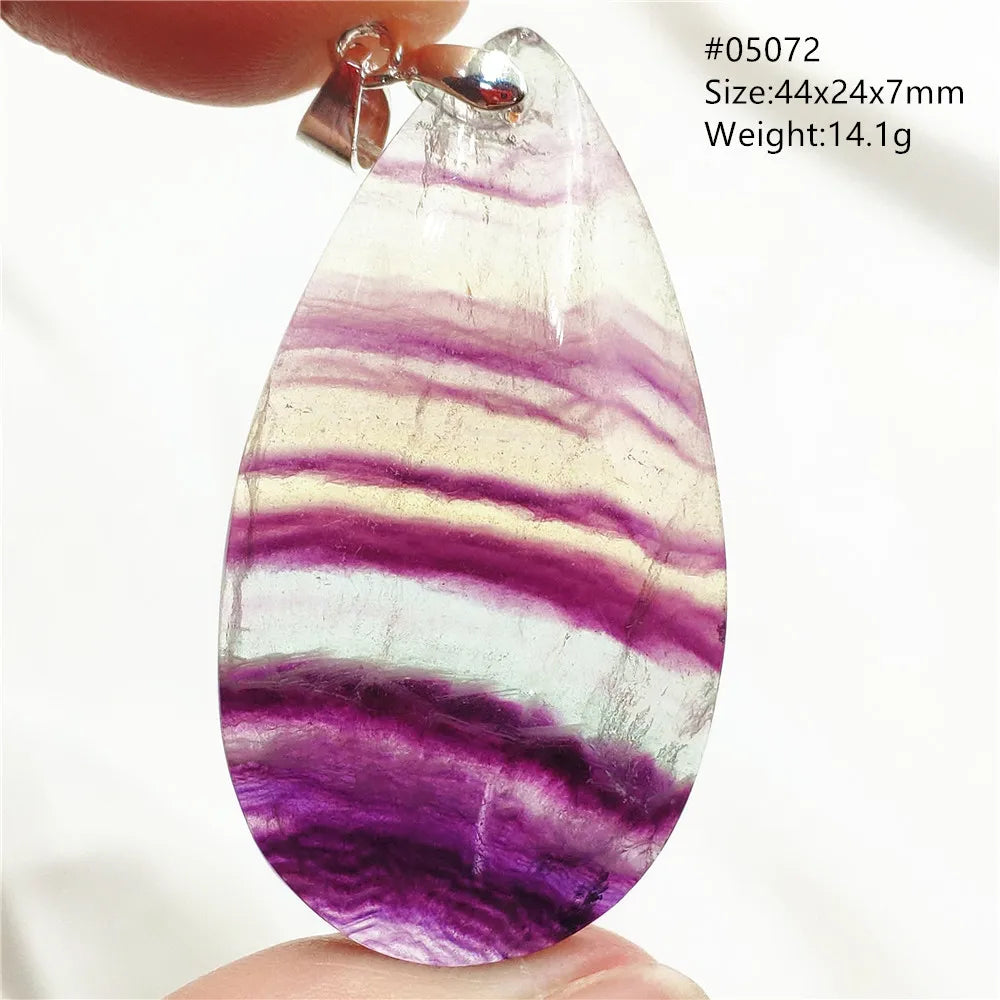 Colorful Fluorite Quartz Pendant Heart Oval Round Necklace
