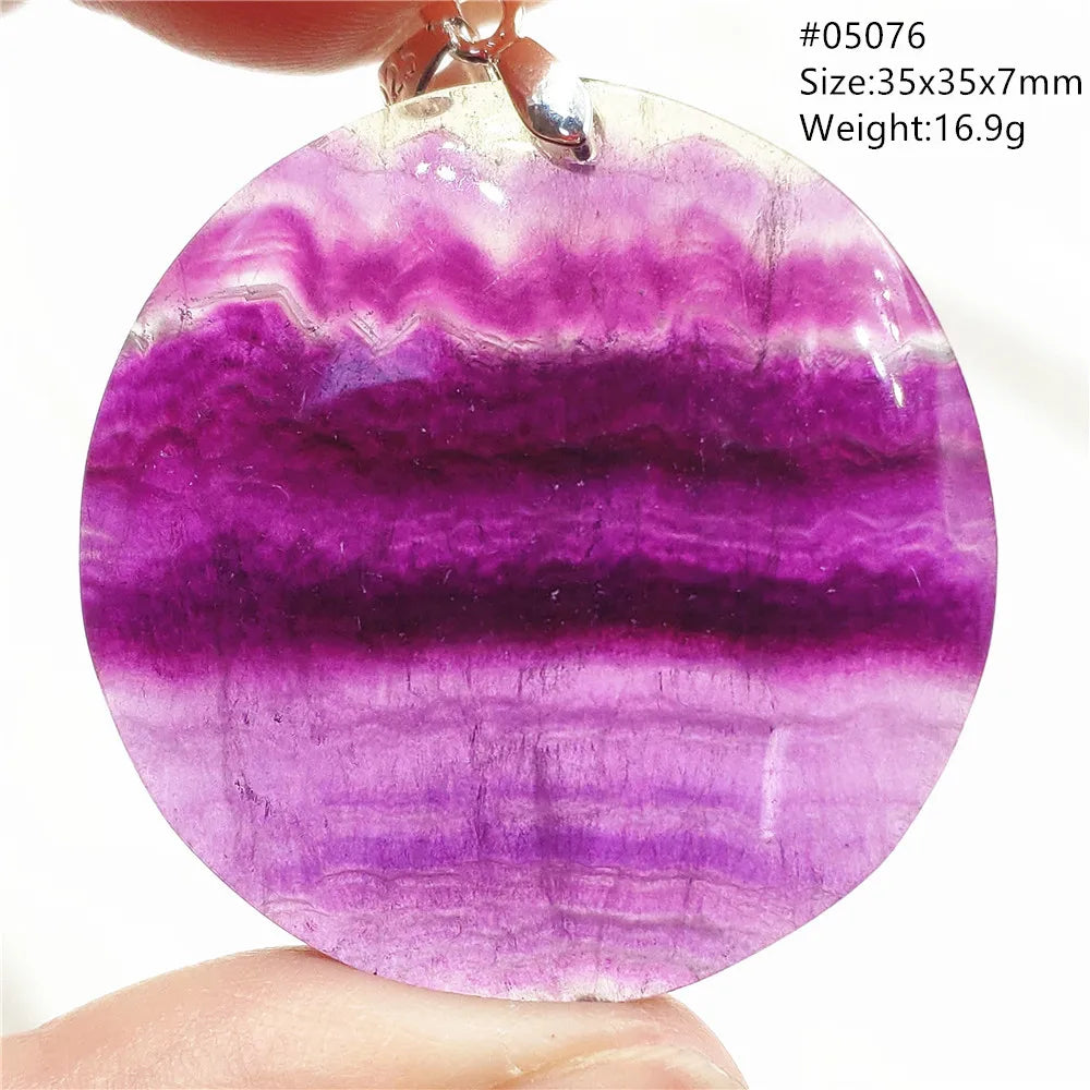 Colorful Fluorite Quartz Pendant Heart Oval Round Necklace