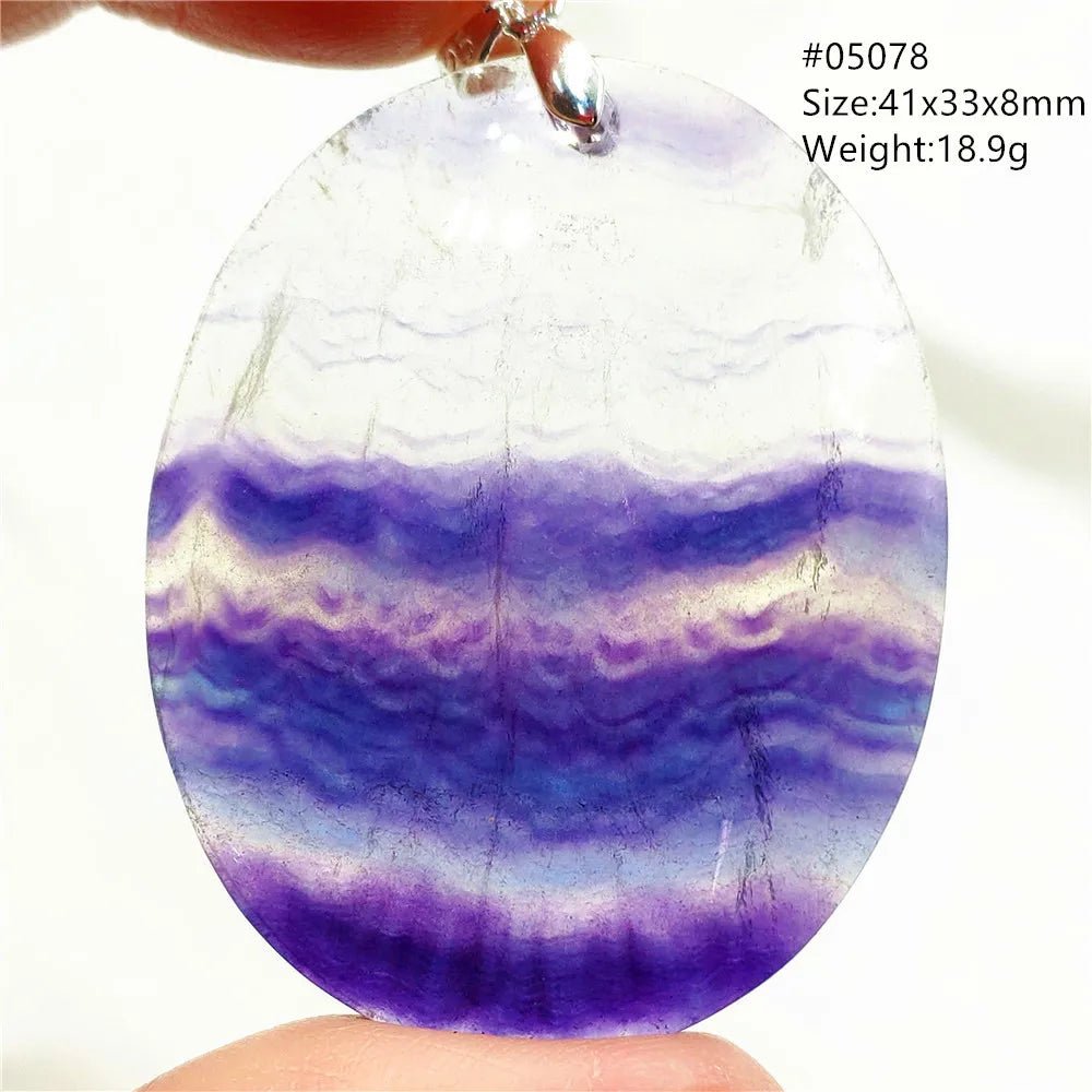 Colorful Fluorite Quartz Pendant Heart Oval Round Necklace