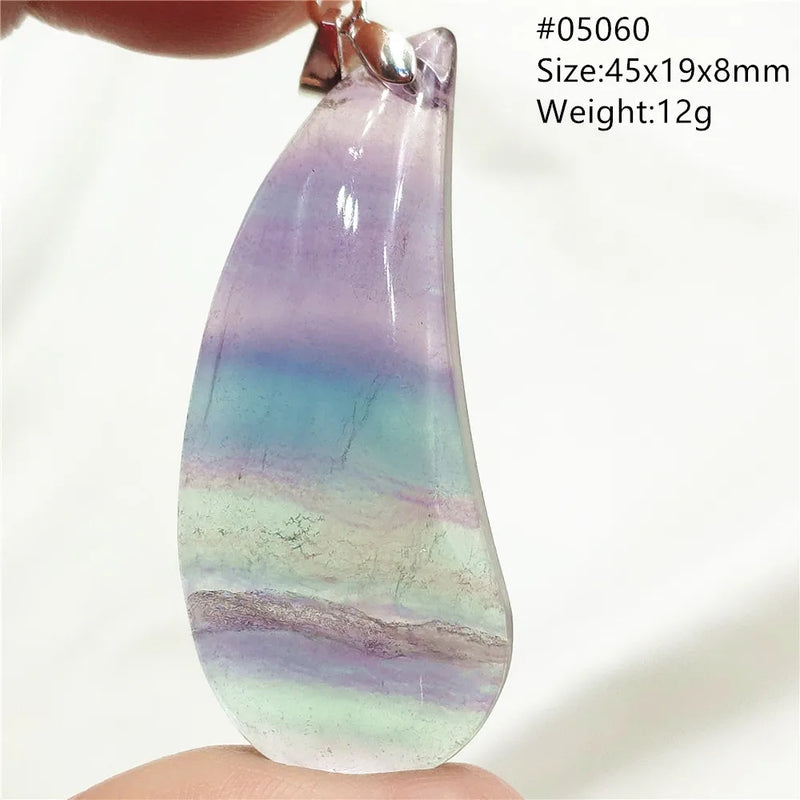 Colorful Fluorite Quartz Pendant Heart Oval Round Necklace