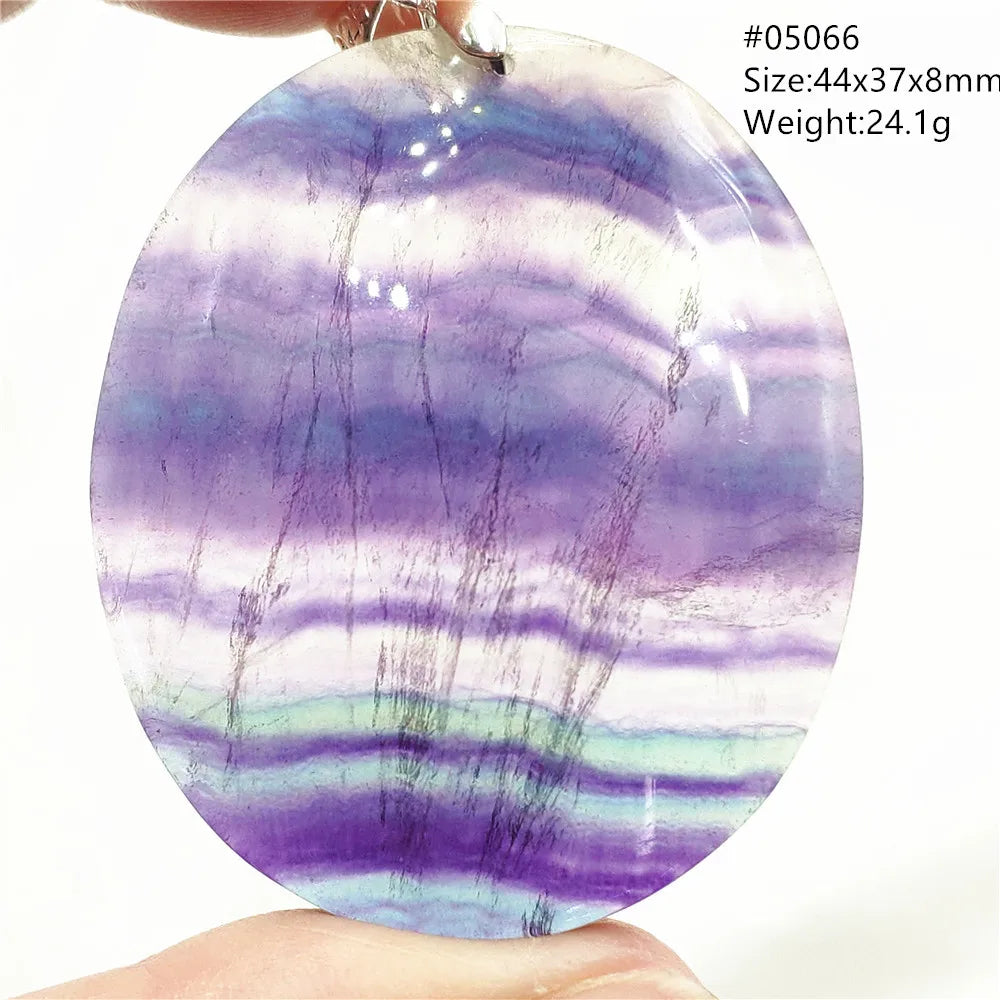 Colorful Fluorite Quartz Pendant Heart Oval Round Necklace