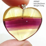 Colorful Fluorite Quartz Pendant Heart Necklace AAAAA
