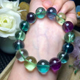 Colorful Fluorite Quartz Round Beads Bracelet 8mm 10mm 12mm AAAAA