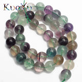 Colorful Fluorite Round Loose Stone Beads 15.5 inches