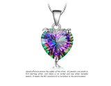Rainbow Crystal Gem Stone Pendant Necklace 925 Silver Wedding Necklaces