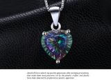 Rainbow Crystal Gem Stone Pendant Necklace 925 Silver Wedding Necklaces