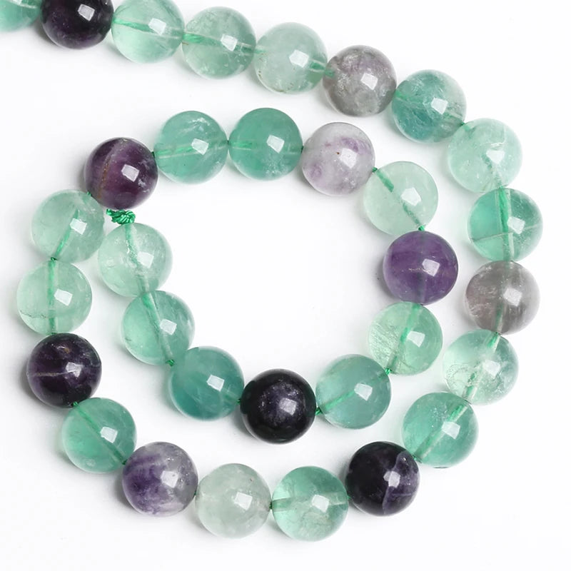 Colorful Green Fluorite Quartz Beads 4mm-12mm