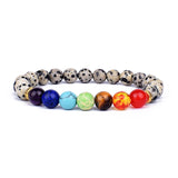 Natural Colorful Hematite 7 Chakra Bracelet, Yoga Balance