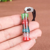Natural Jade Bamboo Pendant Necklace Sweater Chain Jewelry