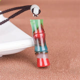 Natural Jade Bamboo Pendant Necklace Sweater Chain Jewelry