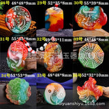 Colorful Jade Dragon Pixiu Fish Pendant Necklace Charm
