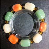 Natural Colorful Jade Elastic Bead Bracelet Women Healing Gemstone Jewelry